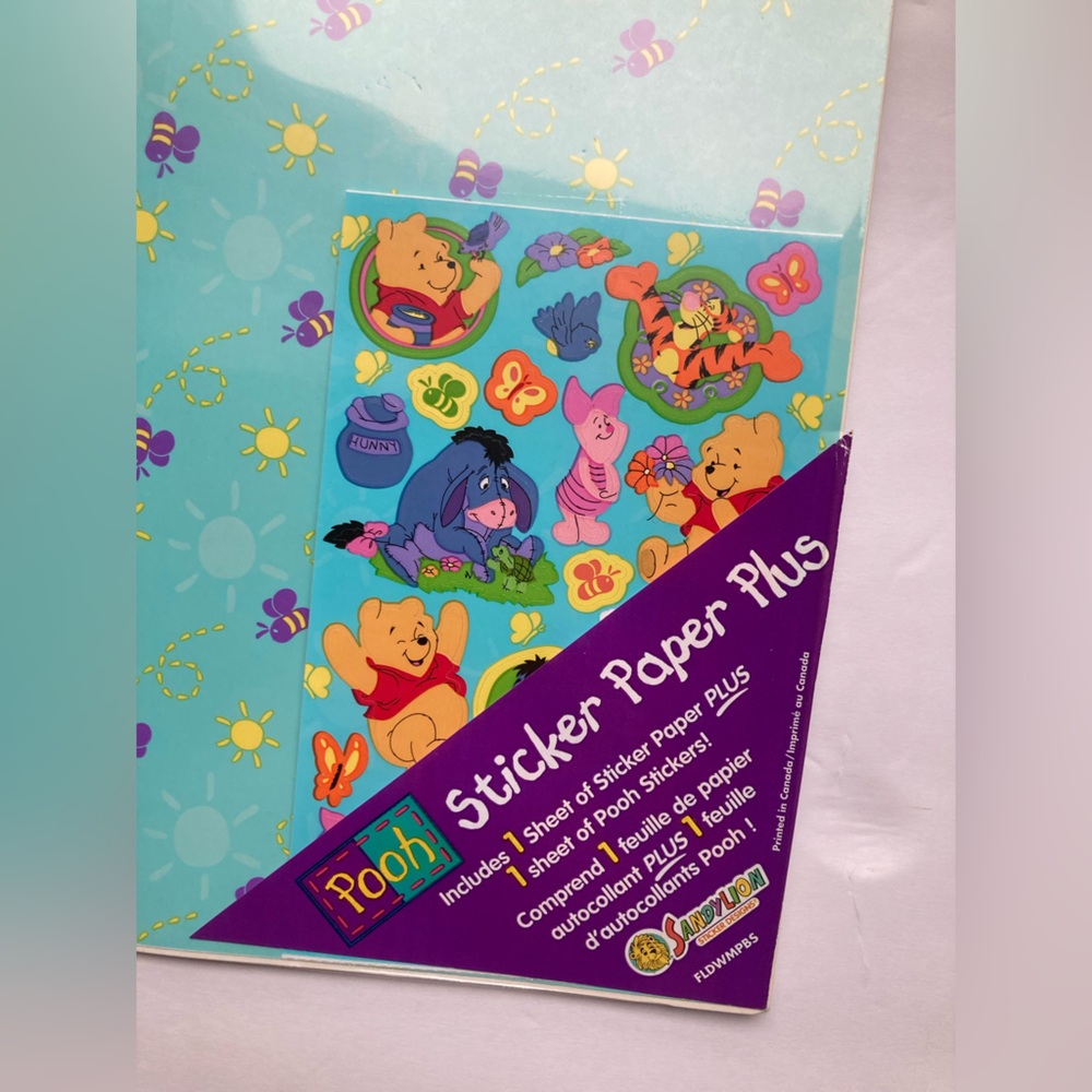 Vintage Sandylion Sticker Paper Plus Winnie the Pooh NEW Scrapbooking